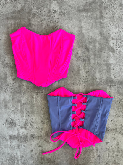 Corset Palermo fucsia-Celeste